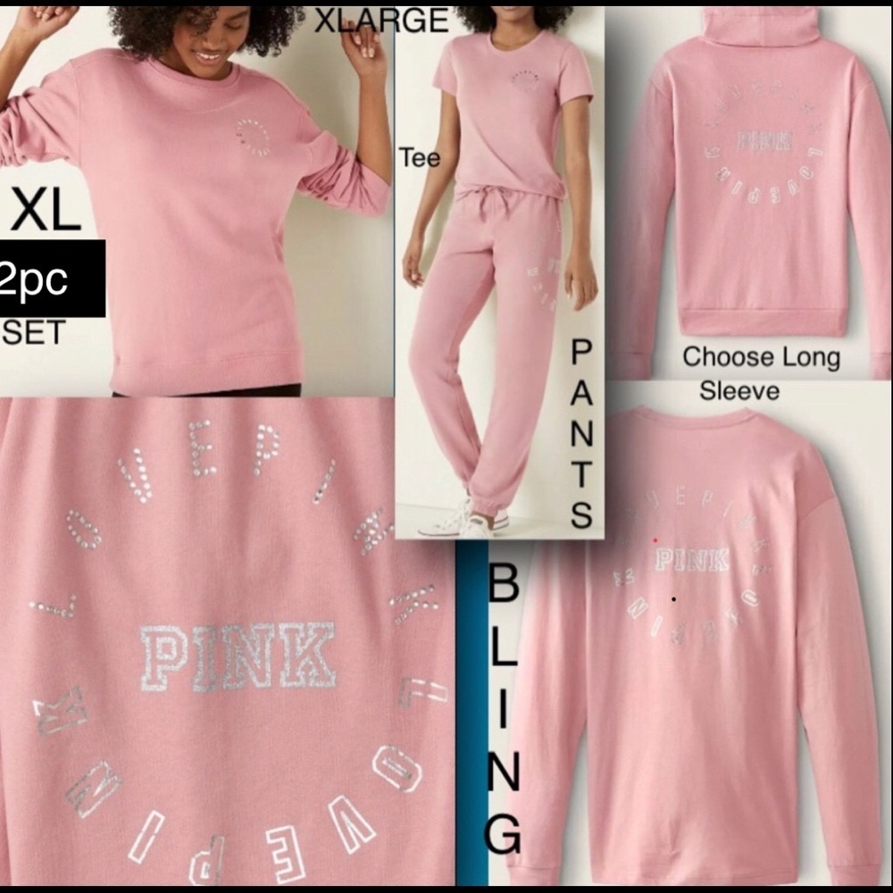 NEW VICTORIAS SECRET PINK BLING RARE SWEATSHIRT ONLY!